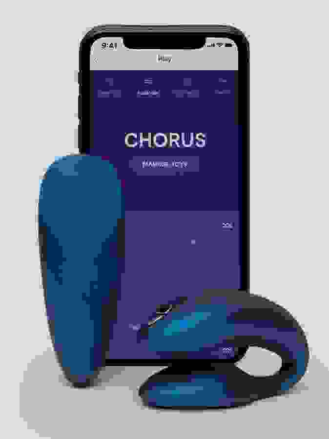 We-Vibe Chorus App and Remote Controlled Rechargeable Couple's Vibrator, Blue, hi-res